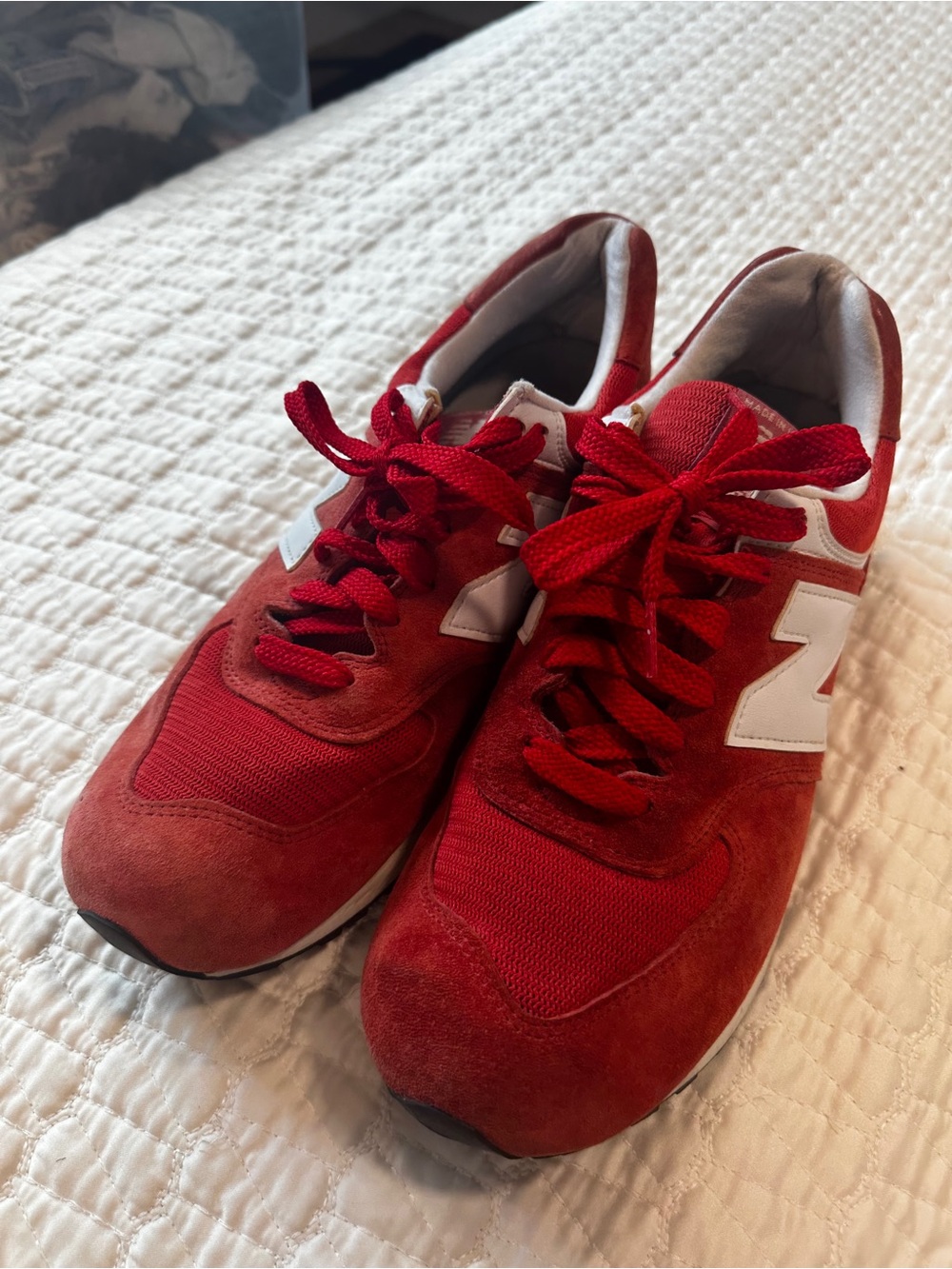 New Balance Red Men's Athletic Sneakers with White Accent 10.5
